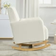 thumbnail image 6 of Miniyam Accent Rocking Chair with Pillow, Teddy Velvet,Cream White, 6 of 9