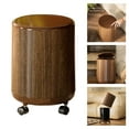 thumbnail image 2 of Elegant Wooden Grains Plastic Trash Can 12L Rolling Garbage Bin with Cover and Wheels Suitable For Home Office Kitchen, 2 of 8