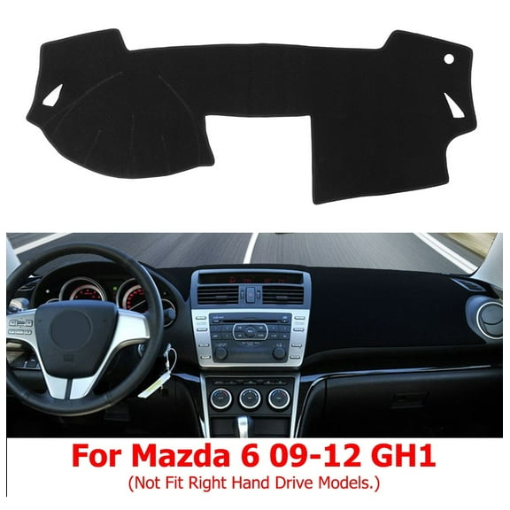 Black Dash Cover Dashboard Mat Pad for Mazda 6 2009-2012 Dashboard Mat Sun Shade Carpet