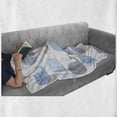 thumbnail image 6 of Baby Shower Soft Flannel Fleece Blanket, Chevron Dots and Stripes Whale Composition Cartoon Illustration, Cozy Plush for Indoor and Outdoor Use, 50" x 70", Pale Blue Grey and White, by Ambesonne, 6 of 6