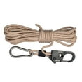 thumbnail image 3 of 4mm Tent Guy Rope with Pulley Aluminum Alloy Self Locking Adjuster, Tent Tie Downs Rope, Hanger Guide Rope for Tent Gardening Khaki, 3 of 8