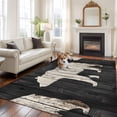 thumbnail image 5 of 6x9 Washable Area Rug, Retro Texture Non-Slip Large Rectangle Rug for Living Room Dining Room, Brown Bear Modern Silhouette Indoor Floor Mat for Home Decor, 5 of 9