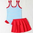thumbnail image 2 of WOYY Newborn Girls Cartoon Crab Print One-Piece Swimsuit with Cover Up Skirt Bathing Suit, 2 of 6