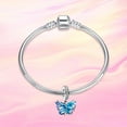thumbnail image 4 of 925 Sterling Silver Charm for Women Bracelets Necklace Free Butterfly Blue Gem Dangle Charm Gift, 4 of 6