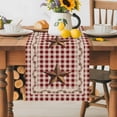 thumbnail image 2 of Burlap Table Runner 90 Inches Long,Retro Country Stars Non-Slip Kitchen Table Runners for Dining Room Everyday Use Party Table Decorations Vintage Dates Red Plaid, 2 of 9