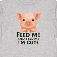 thumbnail image 4 of Inktastic Cute Pig with Apple Feed Me Quote Boys or Girls Long Sleeve Toddler T-Shirt, 4 of 5