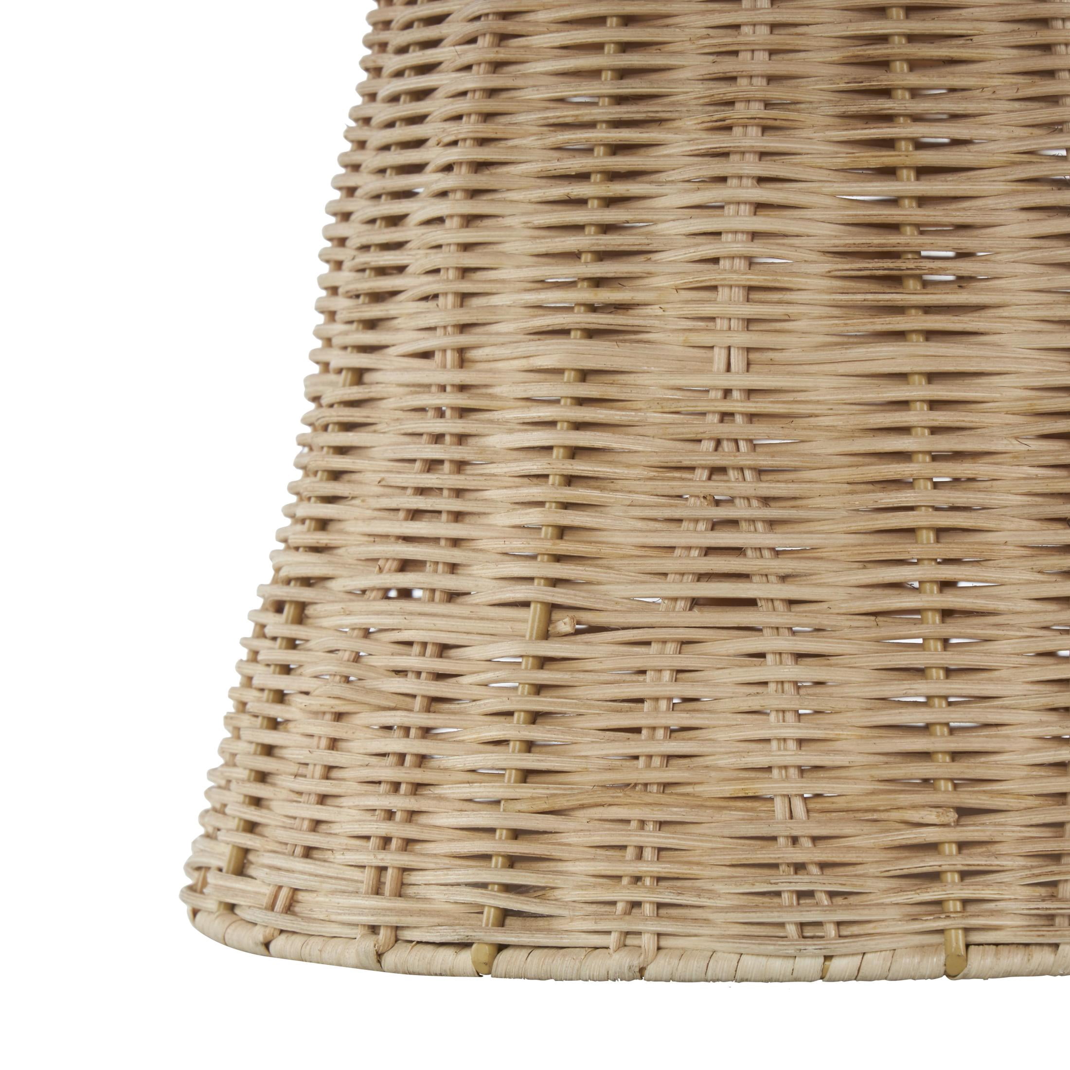DecMode 18" Handmade Woven Tapered Fluted Brown Rattan Vase