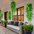 thumbnail image 4 of 24 Pcs Artificial Hanging Plants Fake Hanging Ferns Plastic Faux Plants for Wall Room Garden Garland Indoor Outdoor Decor No Basket (Boston,Eucalyptus,Ivy Vine,String of Pearls), 4 of 7