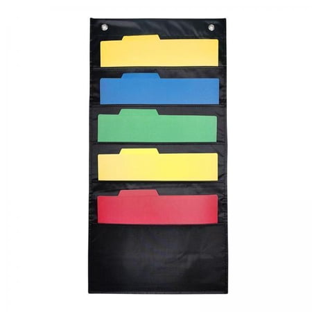 MAGIDEAL Schedule Pocket Chart File Organizer 5 Pockets for Indoor Papers