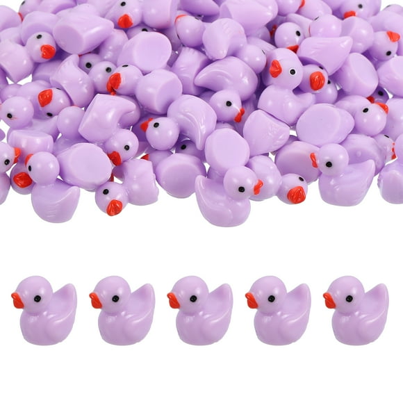 Patitos de Resina Mini Uxcell, Patitos Pequeños Lindos para Esconder Figuras en Miniatura (Púrpura, 120 piezas)