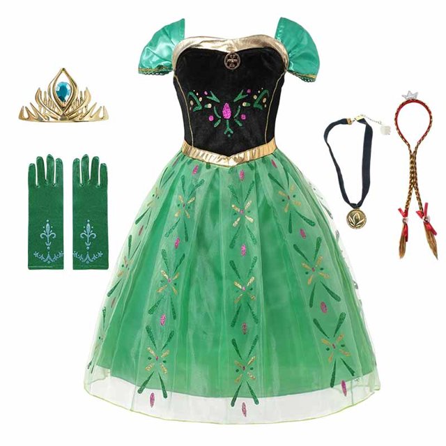 Disfraz de princesa de Disney para niñas, Tiana de Halloween, Jasmine, Tinkerbell, Frozen, Anna, regalo de cumpleaños Fivean unisex