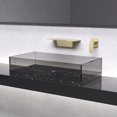 thumbnail image 4 of YYAO Waterfall Bathroom Sink Faucet, Wall-Mounted Kitchen Sink Faucet, Gold, 4 of 8