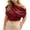 1 Wine, variant on SROBPTY Womens T-Shirts Solid Crew Neck Short Sleeve Off Shoulder Asymmetrical Loose Breathable Summer Tops for Daily Wear