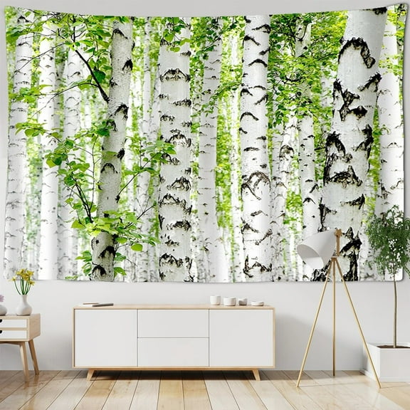 3D landscape forest birch forest trees large tapestry hippie wall tapestry bohemian decora