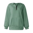 thumbnail image 3 of QASIEATN Hoodies for Graceful Women Fashion, Long Sleeve Tops Quarter Zip Pullover Drop Shoulder Sweatshirts Fall Trendy Outfits Vintage Solid Color Clothes, Womens Fall Tops, 3 of 6