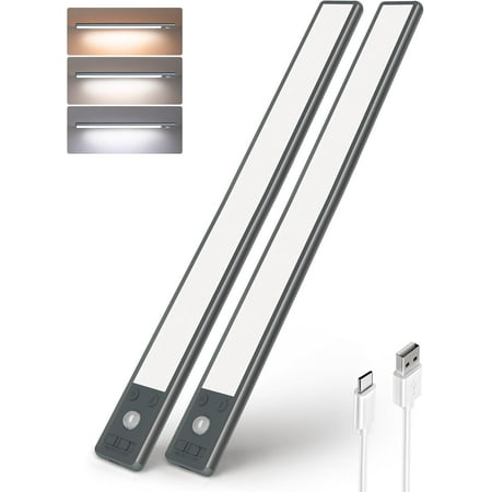 

Under Cabinet Lights 134 Led Closet Lights Wireless 3200Mah Rechargeable Motion Sensor Lights Indoor 3 Color Temps Dimmable Under Counter Lights For Kitchen Stairs Hallway (2 Pack)