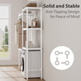 thumbnail image 6 of Over The Washer and Dryer Storage Shelf, 5 Tier Wood Laundry Room Organization and Storage, Adjustable Height Shelf Freestanding Space Saver and Organization Shelves for Home Storage and Decor, 6 of 8