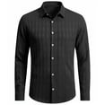thumbnail image 4 of XIAONU Men Textured Dress Shirt Long Sleeve Button Down Top Sleek Formal Business Work Shirt, 4 of 4