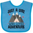 thumbnail image 3 of Inktastic Just a Girl Who Loves Adventure Girls Baby Bib, 3 of 4