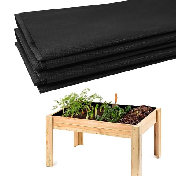 63 x 82 Inch Garden Bed Liner, Black Non-Woven Breathable Planting Trough Lining Cloth for Raised Beds, Planters, Flower Boxes & Vegetable Grow Boxes, Indoor & Outdoor Use
