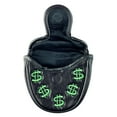 thumbnail image 3 of Golf Putter Cover PU Leather Mallet Putter Headcover Dollar Patterns Black Green, 3 of 8