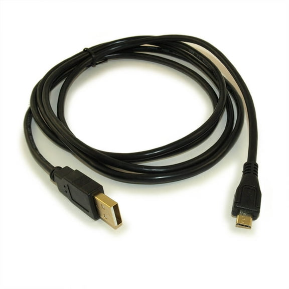 6ft USB 2.0 Certified Type A Male to Micro-B 5-Pin Cable, 24AWG, Gold