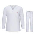 thumbnail image 3 of Uniformes de enfermería, ropa de trabajo transpirable para hombre y mujer, uniforme de enfermera Blanco, 3 of 9