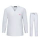 thumbnail image 3 of Conjuntos de uniformes médicos, top y pantalones suaves y cómodos, uniforme de enfermera, ropa de trabajo para spa Blanco, 3 of 9