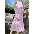 thumbnail image 3 of Girls Rapunzel Puff Sleeve Princess Dress Halloween Christmas Cosplay Party Costume, 3 of 6