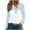Light Blue, variant on Ladies' Fashionable Casual Sleeved Hooded Thin Hoodie T-shirt Women Striped Casual Thin Hoodie T-Shirt Long Sleeved Hooded Top Quarter Button Lightweight and Breathable Pullover Women
