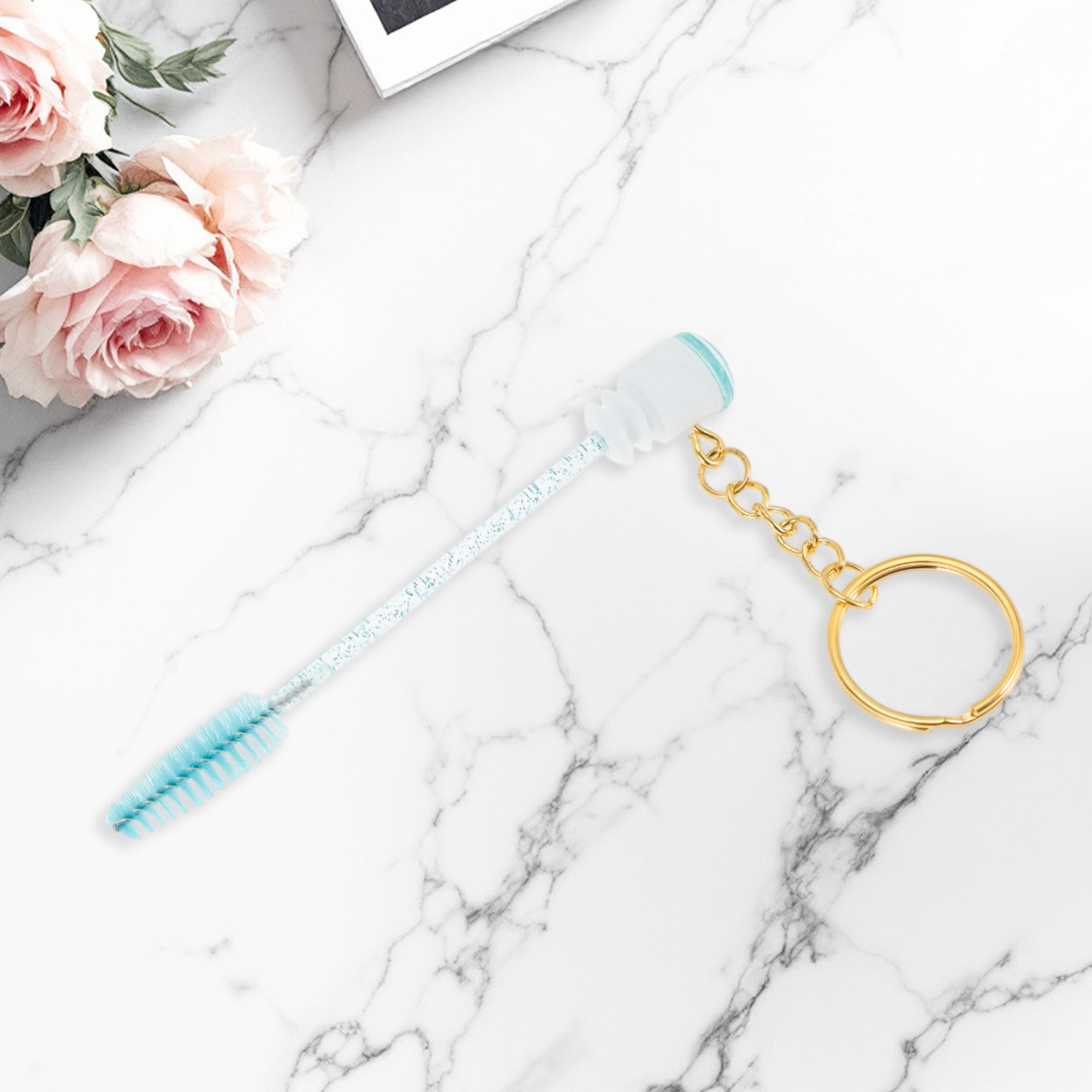 Unique Bargains 1 Pc Compact Eyelash Brush in Tube Design with Gold-Tone Buckle Green