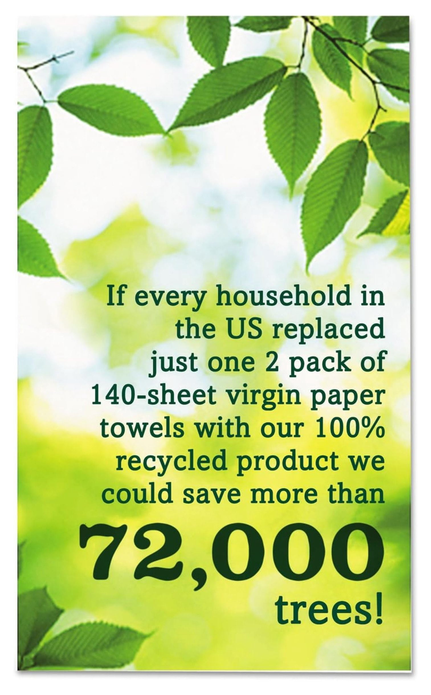 Seventh Generation 13739PK 100% Recycled Paper Towel Rolls, 2-Ply, 140 /, 8 /PK