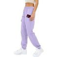 thumbnail image 3 of Baggy Sweatpants for Women Heart Print Tie Waist Loose Joggers Pants with Pocket Workout Running Fall Cute Casual Trousers, Purple, XL, 3 of 4