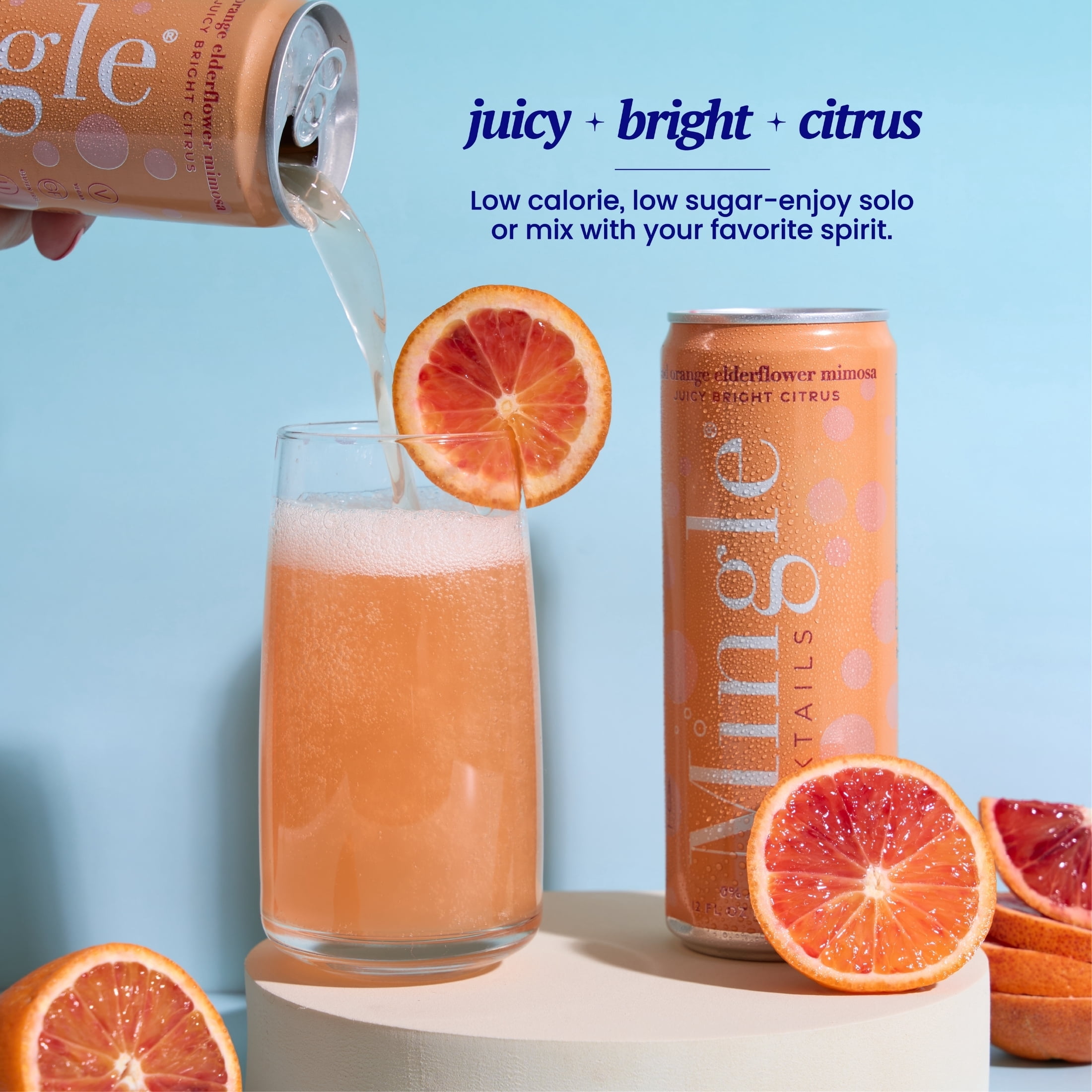 Mingle Mocktails Blood Orange Elderflower Mimosa 4 Pack 12 fl oz