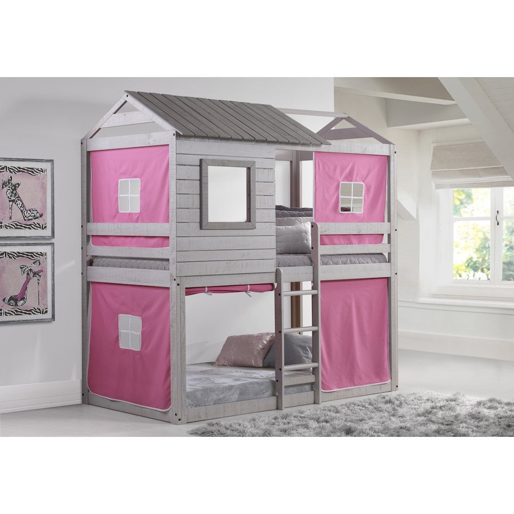 Belen Kox Deer Blind Bunk Bed with Pink Tent