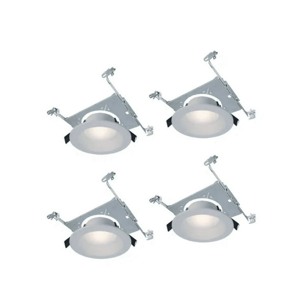 HALO RL Series 6 in. Adjustable CCT Canless IC Rated Dimmable Indoor, Outdoor Integrated LED Recessed Light Kit (4-Pack)