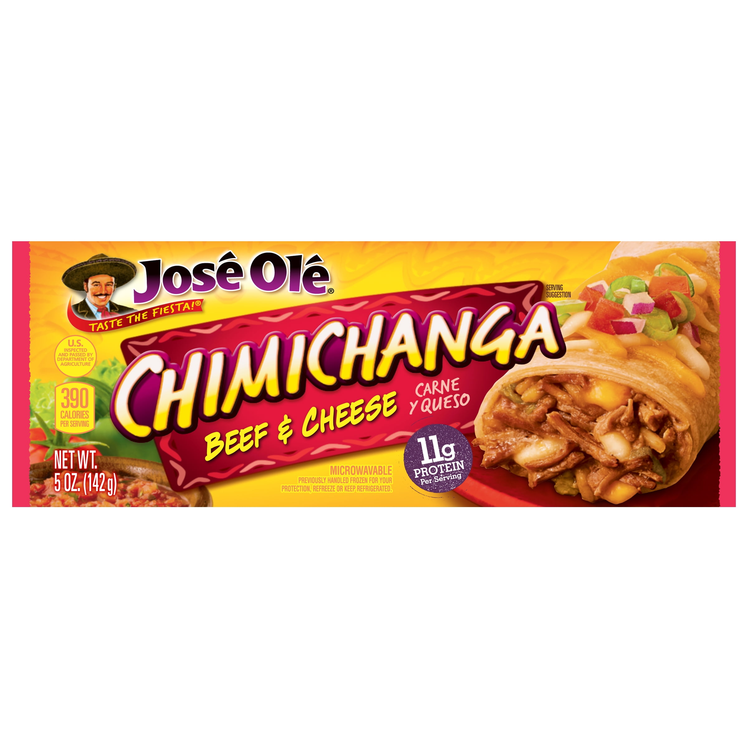 Jose Ole Beef & Cheese Chimichanga, Frozen Mexican Food, 5 oz