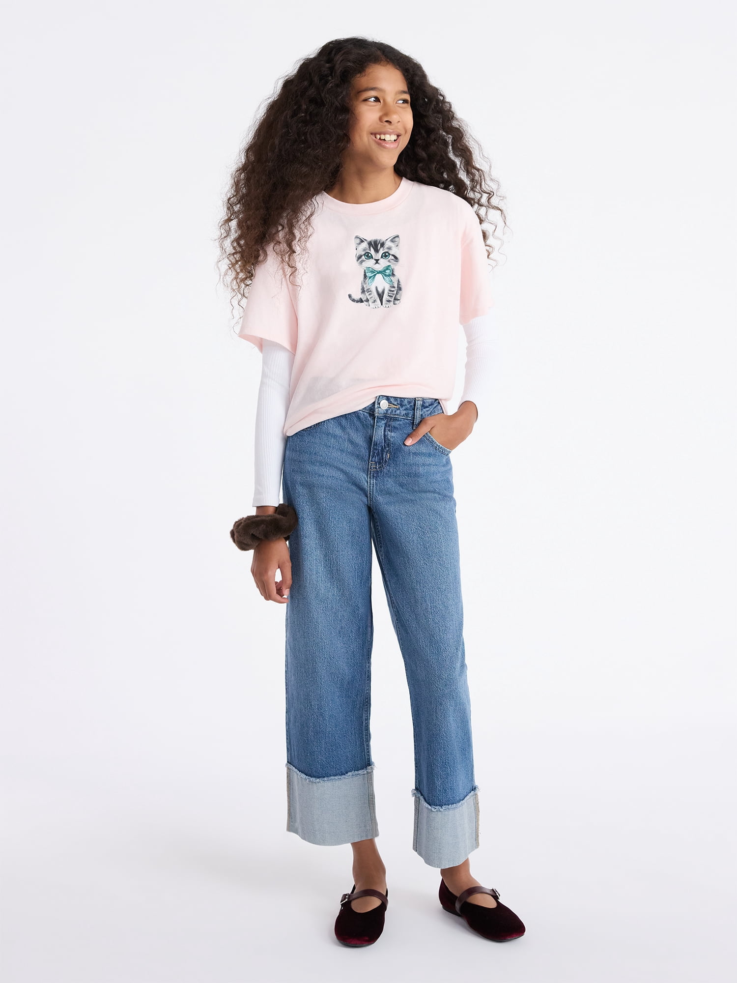 Weekend Academy Girls Short Sleeve Boxy Graphic T-Shirt, Sizes 4-18
