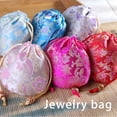 thumbnail image 1 of Brocade Jewelry Drawstring Bag Cute Mini Leakproof Portable Cute Mini Jewelry Flower Pattern Storage Pouch Pocket Gift Wrapping Accessories Green, 1 of 9