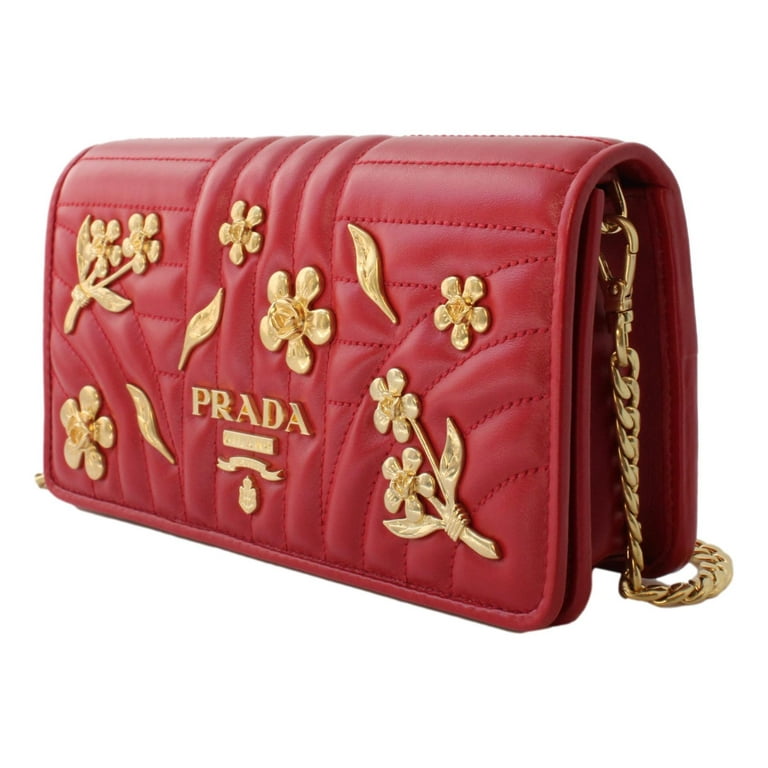 Prada quilted wallet with chain
