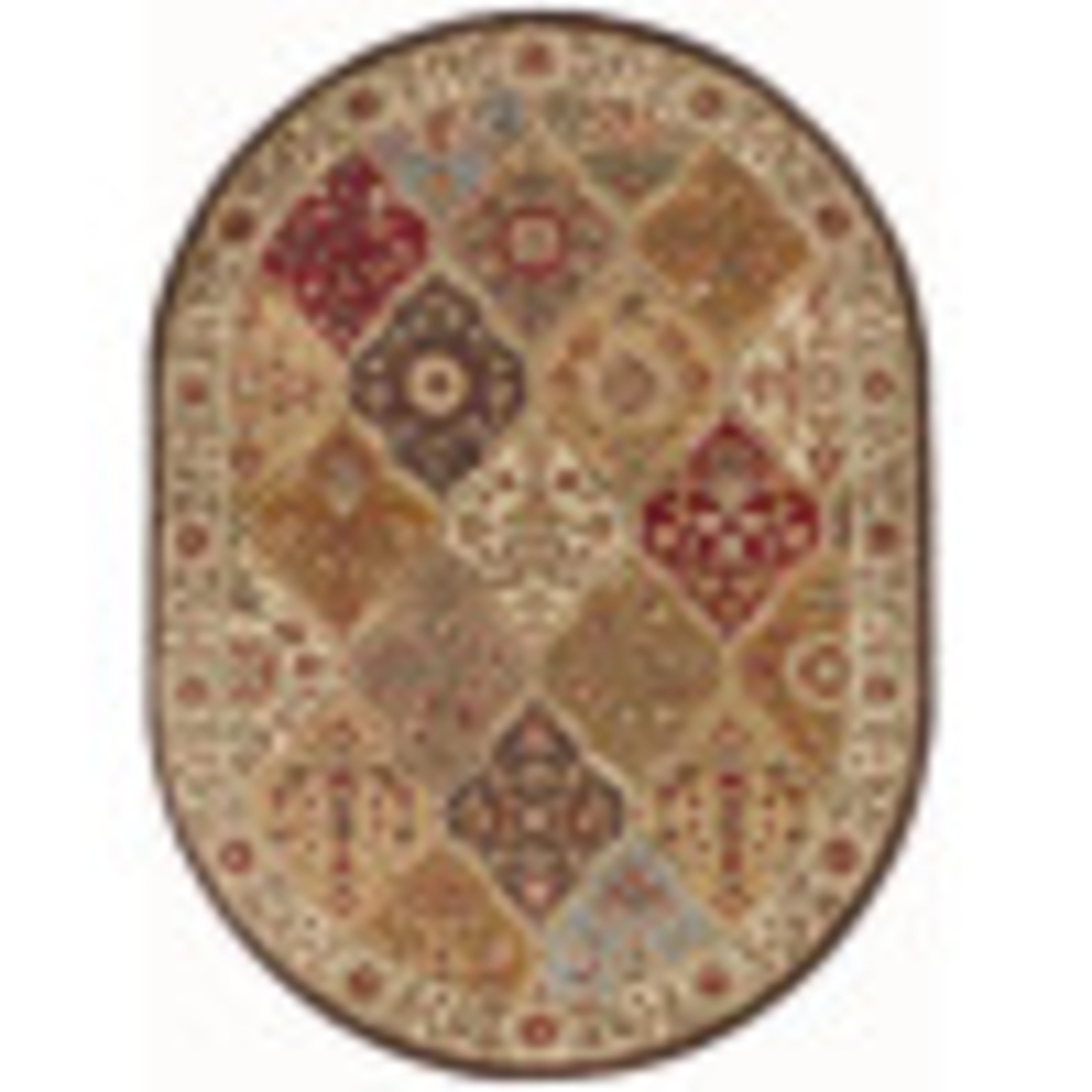 Elegance Traditional 5'x8' Oval Multicolor Polypropylene Indoor Area Rug
