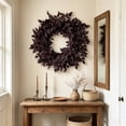thumbnail image 4 of Leutsin Fall Wreath for Front Door, 24" Large Artificial Boxwood Leaves Outdoor Autumn Wreath for Home, Farmhouse Wall Porch Window Thanksgiving Day Harvest Festival Decor, 4 of 6