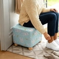 thumbnail image 5 of SCRAWLGOD Easter Rabbit Carrot Spot Print Blue Footstool Slipcover, Wear Resistant Ottoman Decoration Stretch Rectangular Furniture Protection for Footrest Sofa, 5 of 7