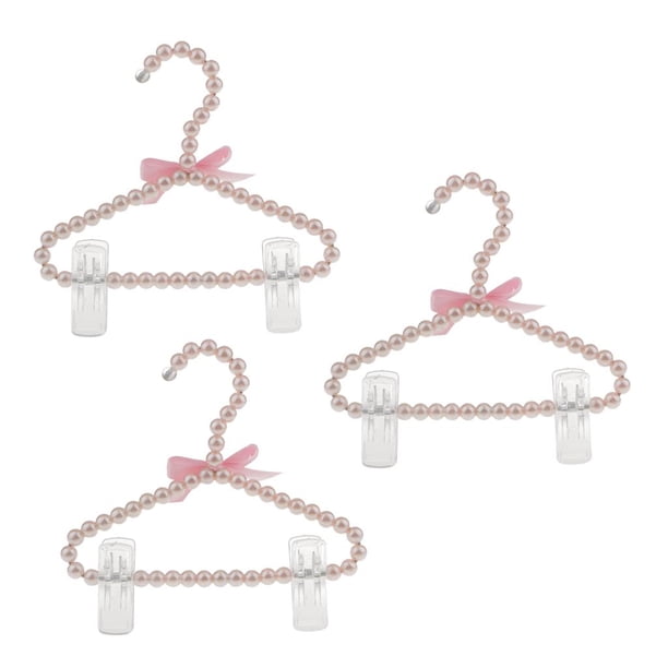 3x Perchas de Plástico para , Ropa, Armario, Ropa para Niños, Percha Pequeña Rosa