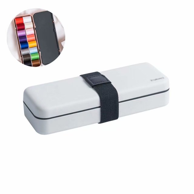 Caja de costura universal, kit de costura, carretes de hilo de coser Hilos de bordar multiuso en rollos y carretes en caja de plástico de doble capa JM