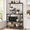 black, variant on Behost 4-Tier Microwave Cart with Storage, Coffee Cart and Bakers Rack for Kitchen, Microwave Stand with 4 S-Hooks, Black