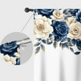 thumbnail image 5 of Lfeey Blue Flower White Blackout Curtains for Bedroom Living Room, Rod Pocket Design Room Light Blocking Curtain, 42x72 inch, 2 Panels, 5 of 6