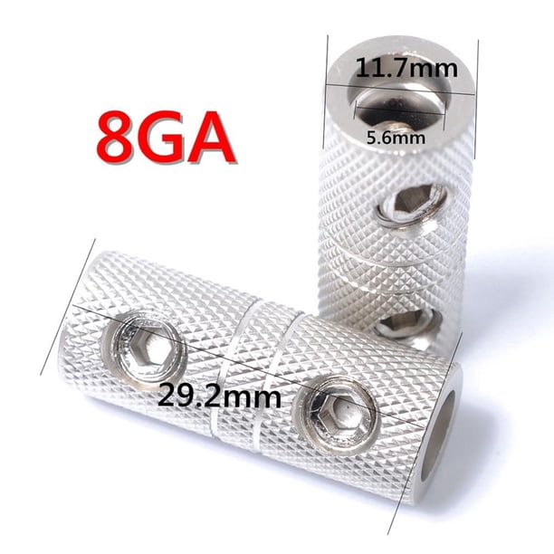 Conector De Extremo De Terminal De Acoplador De Cable, 2 Uds., Tornillo De Juego De Barril De Unión De Calibre 8Ga Awg Para Accesorios De Modificación De Audio De Coche Kearding VI006971-00