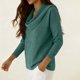 thumbnail image 3 of Uootdi Women's Waffle Knit Tops Cowl Neck Long Sleeve Clothes Trendy Casual Loose Relaxed Fit Knit Pullover Gift, 3 of 9