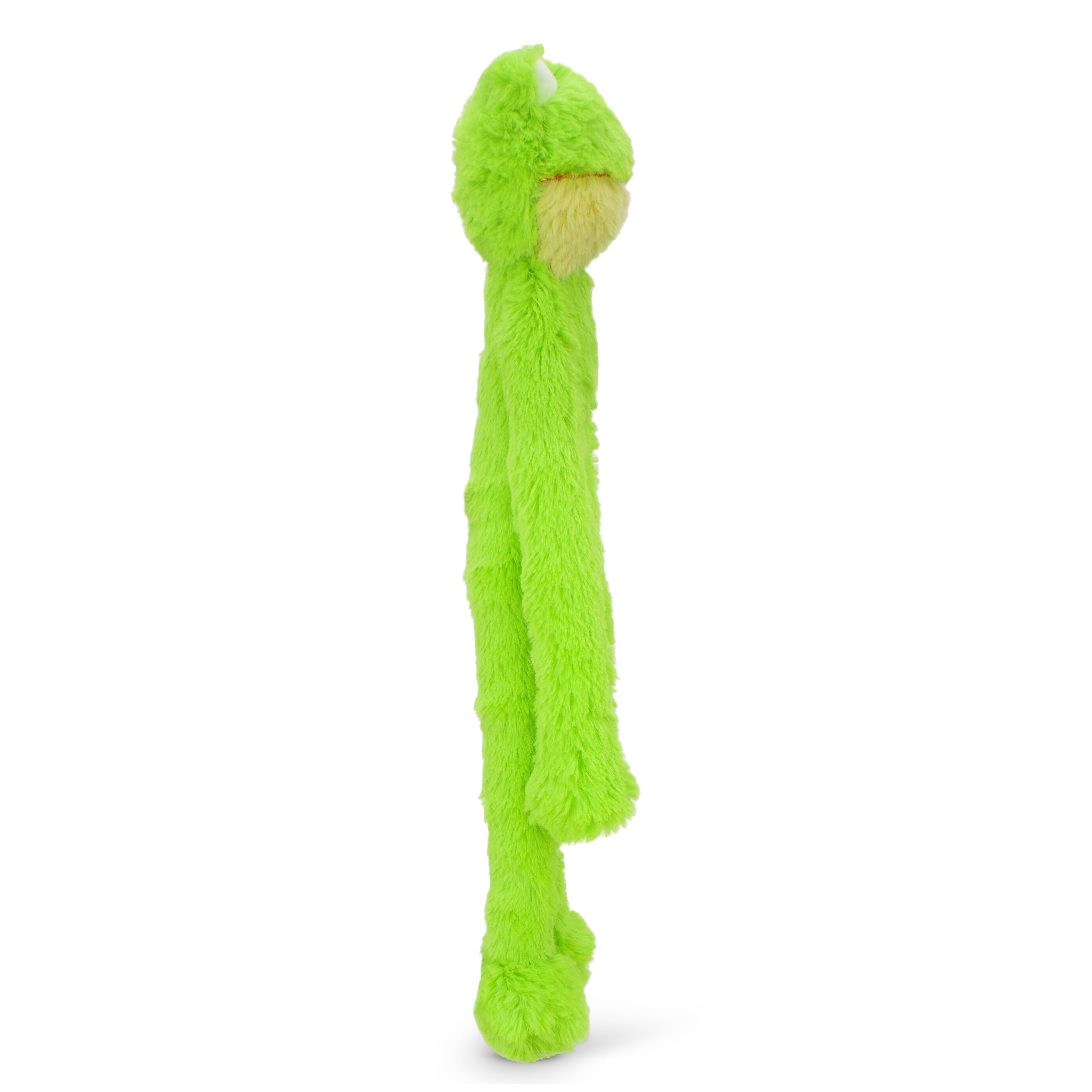 Multipet Swingin' Slevin Frog, Plush Dog Toy, Green, 5 Squeakers, 21 inches